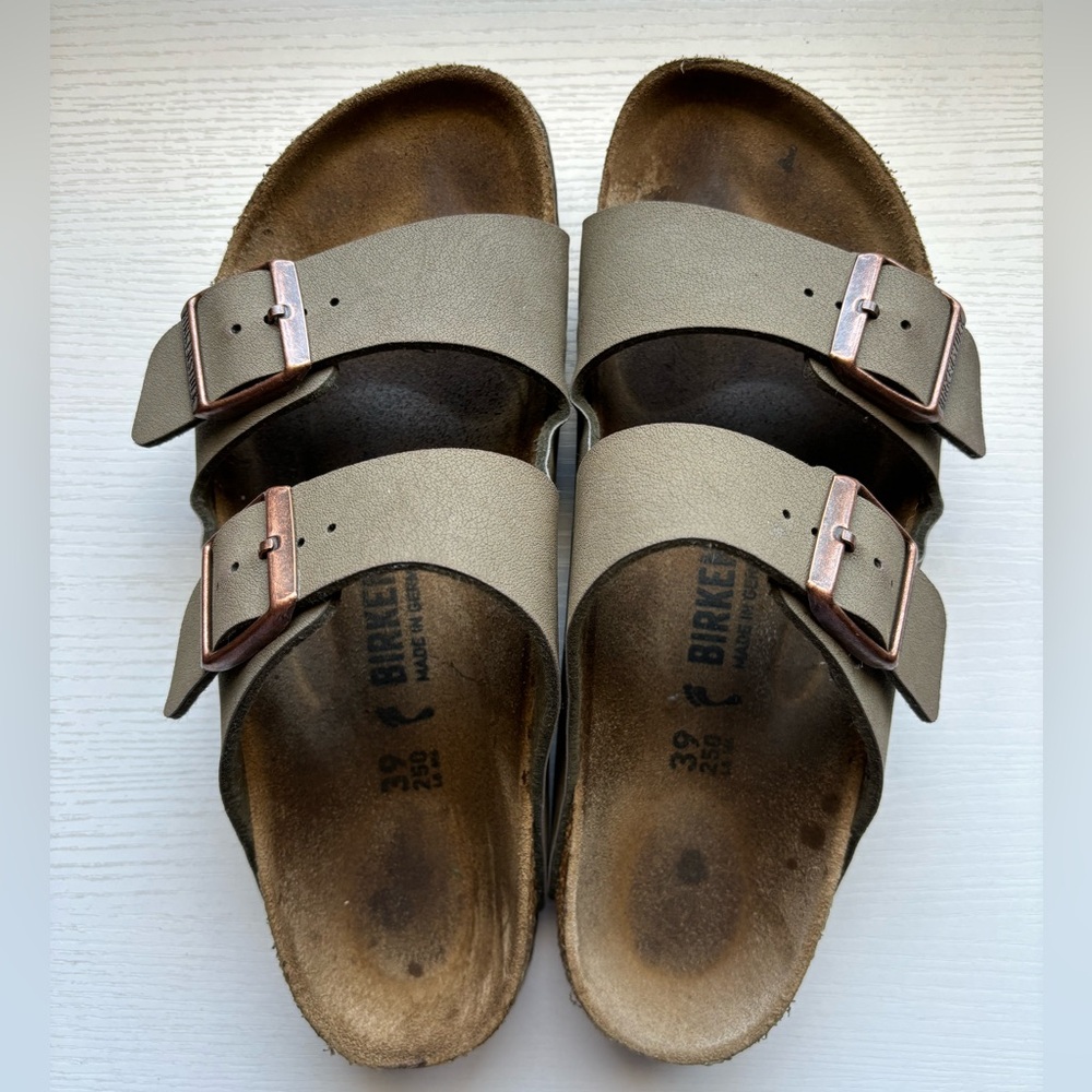 Olive Birkenstocks size 39
